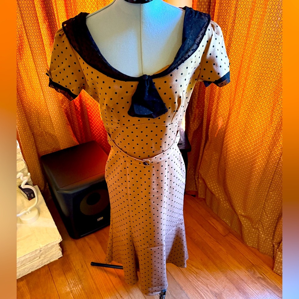 Polka Dot Dress with Black Accents